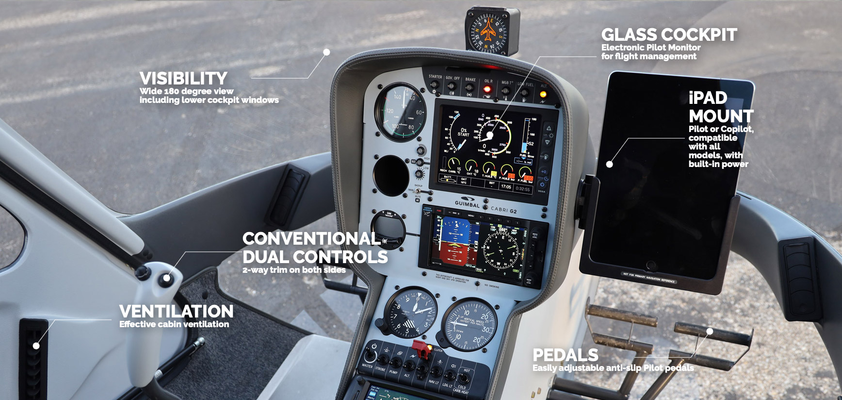 Guimbal Cabri cockpit interior